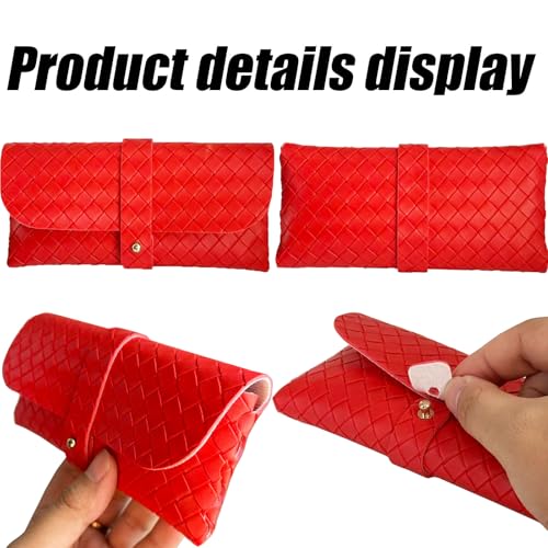 Image of Glasses storage bag Travel sunglasses myopia glasses storage bag Fashion leather storage bag