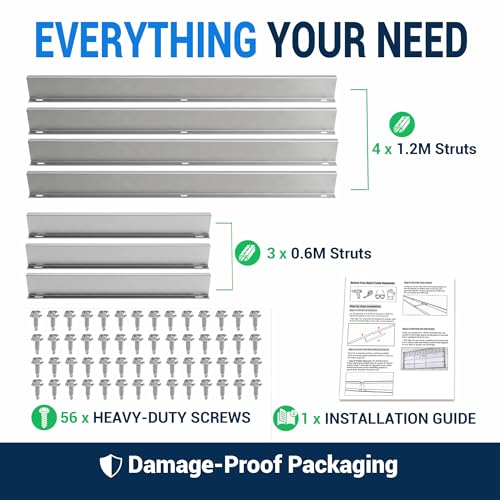 JIOU JIA 16FT Garage Door Strut Reinforcement Kit, Heavy Duty Steel Support Bracket, Hurricane & Storm Protection, Anti-Sag Windproof Brace for 16x7 16x8 Garage Doors, Easy DIY Install by JIOU JIA - Used condition - Image 9