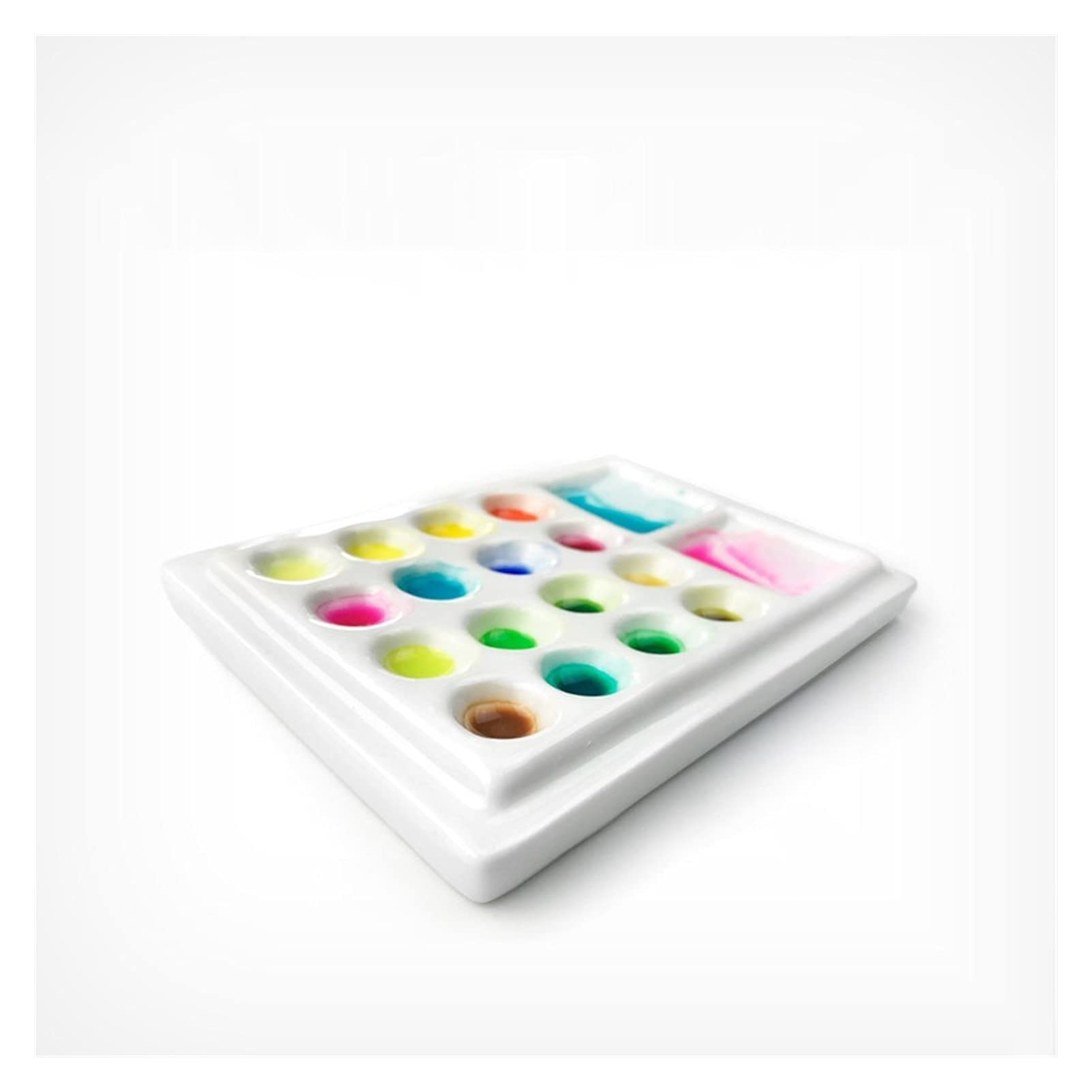 Palette d'aquarelle Palette de Peinture d'artiste, Plateau de Gouache, 18 8 Trous, Planche à Palette Art (Couleur : 18 Trous)