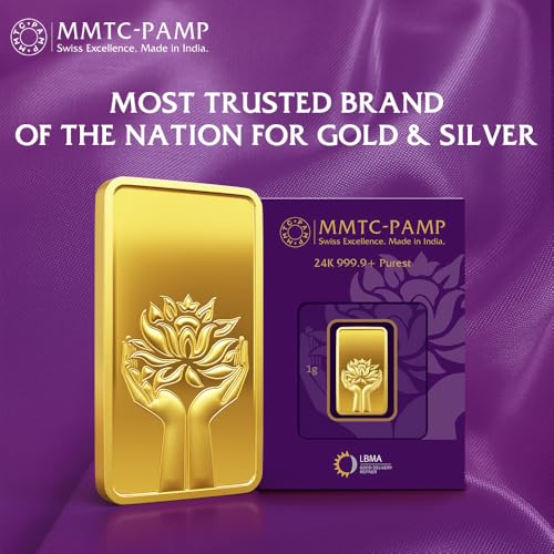 MMTC-PAMP-Lotus-24K-9999-1-gm-Yellow-Gold-Bar