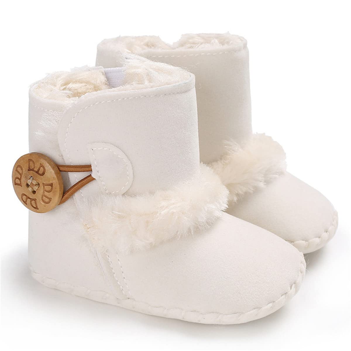 Baby Toddler Snow Boots Infant Boys Girls Soft Sole Button Premium Antiskid Ankle Booties Winter First Walking Shoes