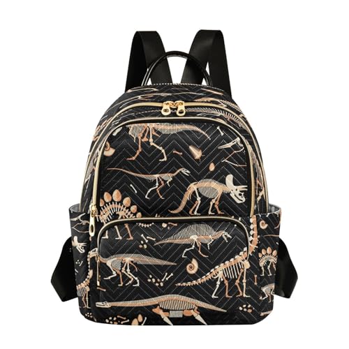 ALAZA Pattern Of Skeletons Of Dinosaurs and Fossils Backpack Purse for Women Travel Handbag Shoulder Bag