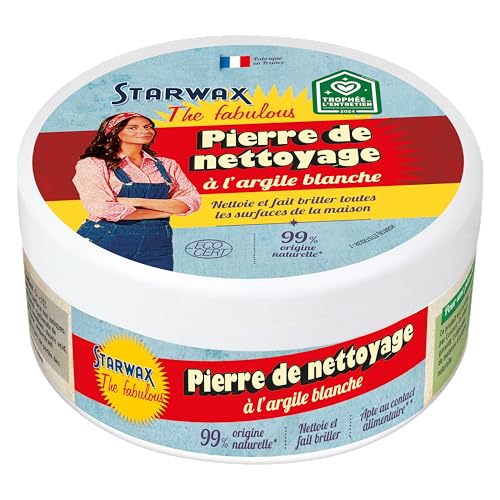 STARWAX THE FABULOUS - Piedra Blanca Multiusos - Con Arcilla Blanca - Limpia, Da Brillo - Todas las Superficies - 99% de Origen Natural - Certificada Ecocert - Fabricada en Francia - 300 g