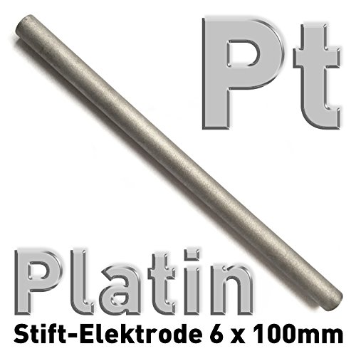 Platin Anode Elektrode Platiniertes Titan Ø 6 x 100 mm zum Vergolden Versilbern Galvanisieren Beschichten - Polymet - Reine Metalle.®