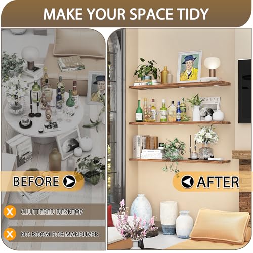 Goovilla Shelf Brackets 6 Inch, 6 Pack Floating Shelf Bracket, Heavy Duty Shelf Brackets for Wood Shelves, White Metal Wall Shelving Brackets, 6" Shelf Support Brackets with 160 lb. Load Capacity - Image 4