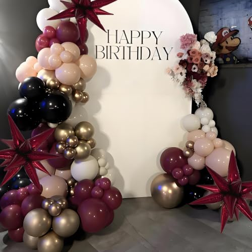 Image of Burgundy Balloons Explosion Star Maroon Explosion Star Balloons Red Wine Birthday Party Decorations Ready to Pop Baby Shower Betty Bachelorette Decor Carnival Party Wedding Burgundy Maroon Graduate