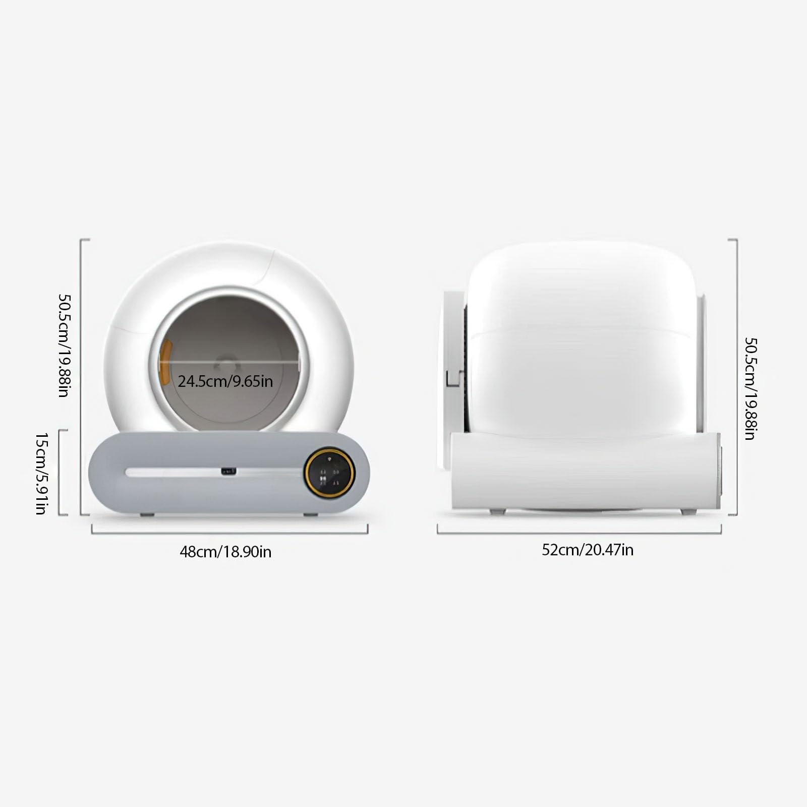 65L 2,4 g Wi-Fi Litiere Chat Autolimpiante, 4 modos de limpieza inteligentes, ultra seguro/controlado por aplicación/desoxidante y autolimpiante, apto para gatos de 1 kg a 8 kg