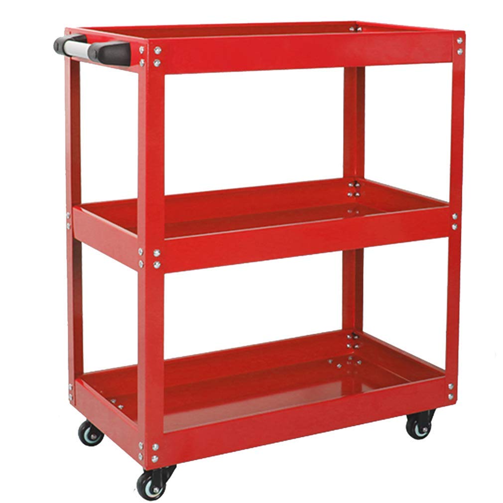 LJYKBFL Heavy-Duty 3-Tier Tool Cart 100kg Load Capacity Multifunctional for Auto Repairs & Beauty Use Storage Solution for Garage and Workshop