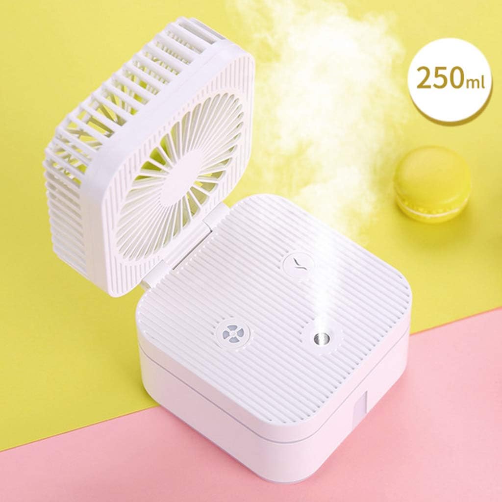Movable Desktop Square Cooling Fan 2-in-1 Air Humidifying Spray Fan Low Noise Fan for Bedroom Office Travel