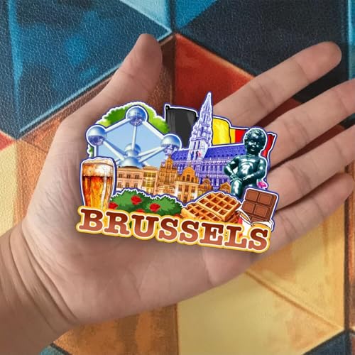 Imán decorativo de refrigerador Brussels Belgium 3-4 pulgadas miniatura 4