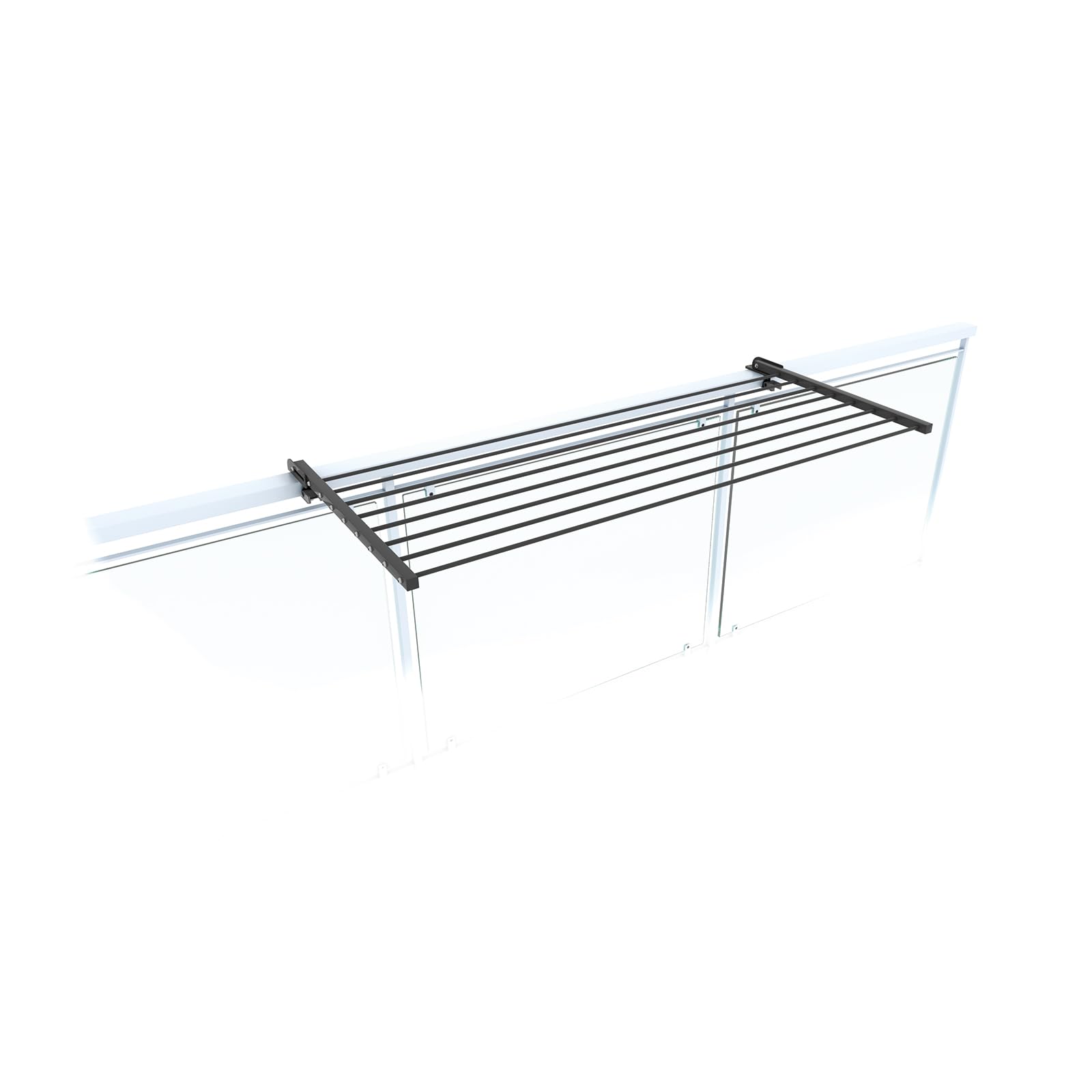 Foxydry, klappbarer Wäscheständer Duo für Außengeländer, strapazierfähig, aus Edelstahl und Aluminium, für Terrassen, Balkone und Geländer, Länge 118 cm (Anthrazit, 118 cm)