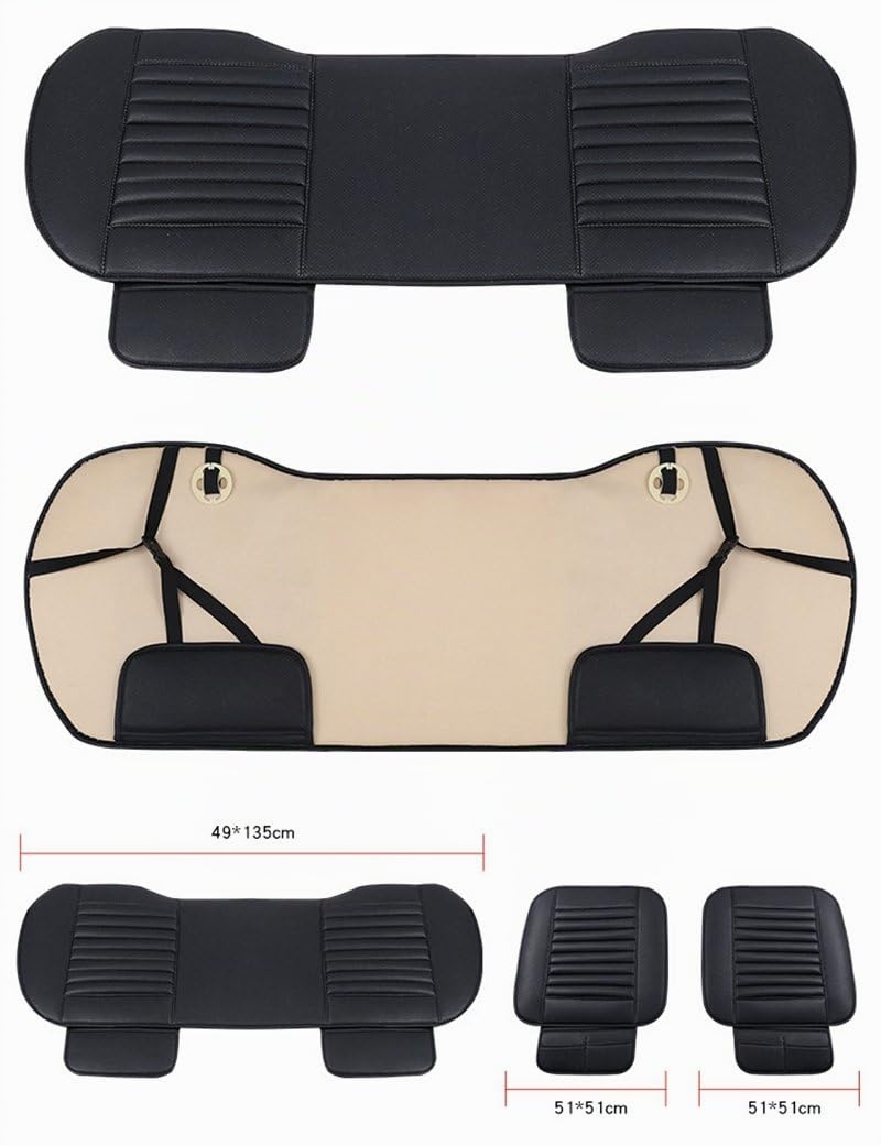 Housse de Coussin de Siège de Voiture - Protecteur de Siège Auto Respirant - Accessoires d'auto de Voiture Cuir PU - 2 Housses de Siège Avant et 1 Siège Arrière