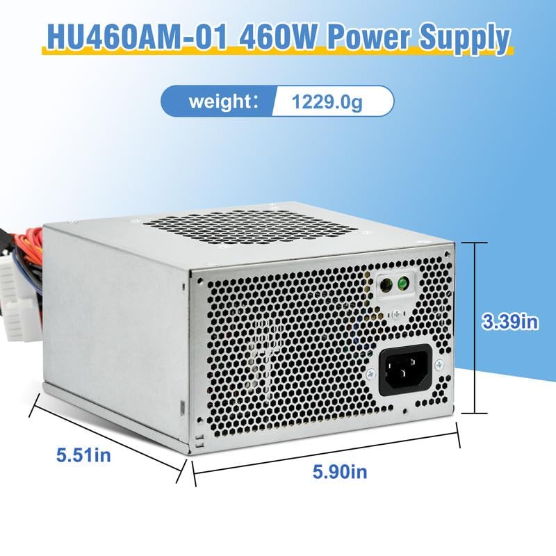 Fuente de alimentación mejorada HU460AM-01 WC1T4 D460AM-03 de 460 W compatible con Dell XPS 7100, 8000, 8100, 8300, 8500, 8700, 8900, 8910, 8920, 8930 y Ali es Auroror™ a. 6