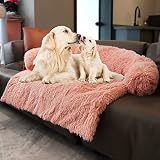 Tinaco Luxurious Calming Dogs/Cats Bed Mats, Washable Removable Couch Cover, Plush Long Fur Mat for
