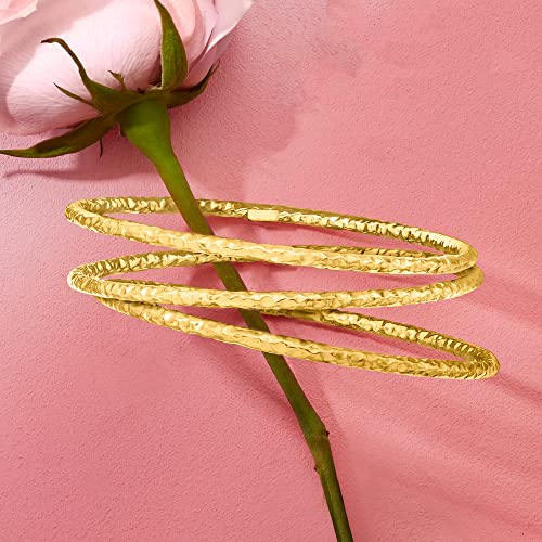 Ross-Simons Italian 22kt Gold Over Sterling Jewelry Set: 3 Hammered Bangle Bracelets4