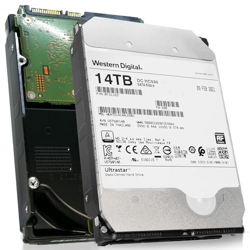 Western Digital Ultrastar DC HC530 WUH721414ALE601 14TB 7200 RPM SATA 6Gb/s 512e CMR 3.5-Inch Enterprise Hard Drive (Renewed)
