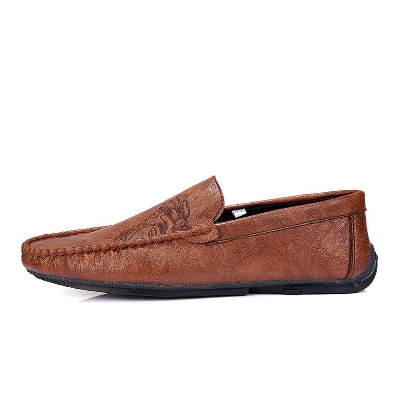 Loafers for Men Solid Color Round Toe Vegan Leather Loafer Shoes Resistant Comfortable Lightweight Party Classic Slip On2
