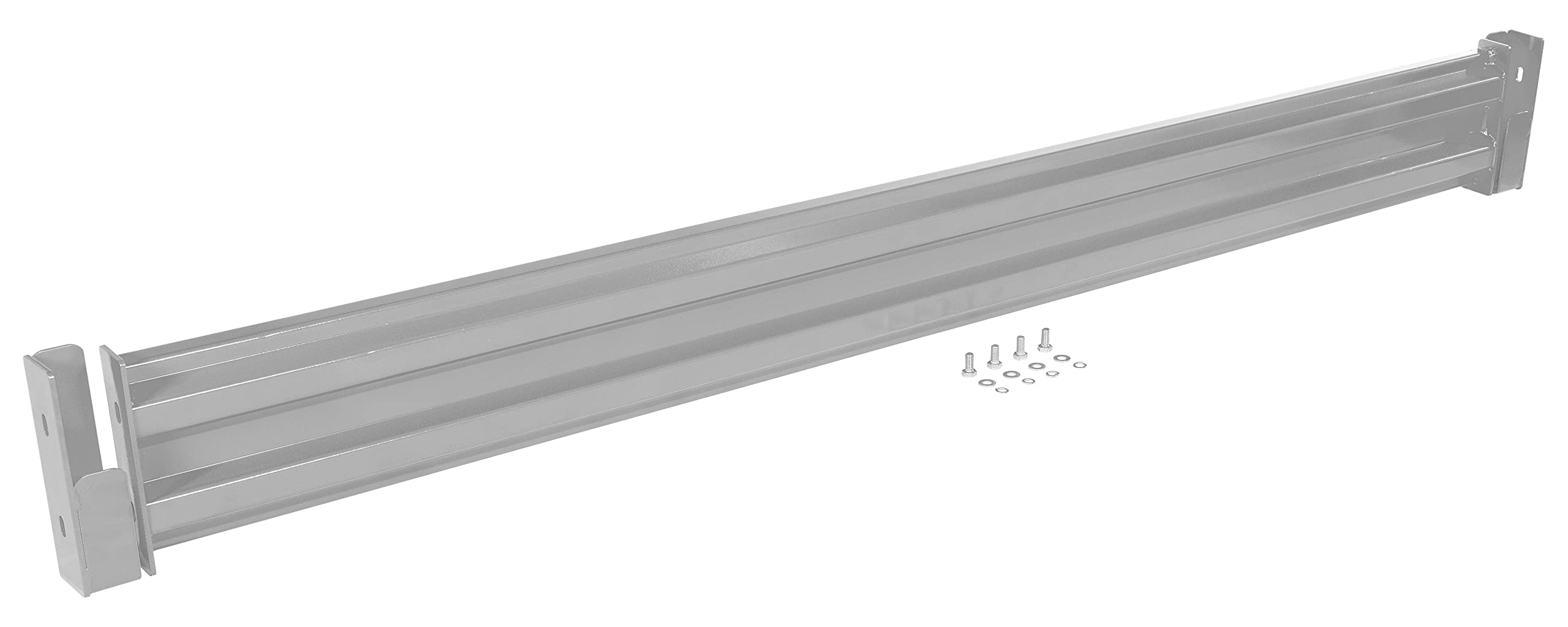 Vestil GR-F2R-DI-9-SL Steel 2 Ribbed Drop in Style Guard Rail 102 in. Length Silver