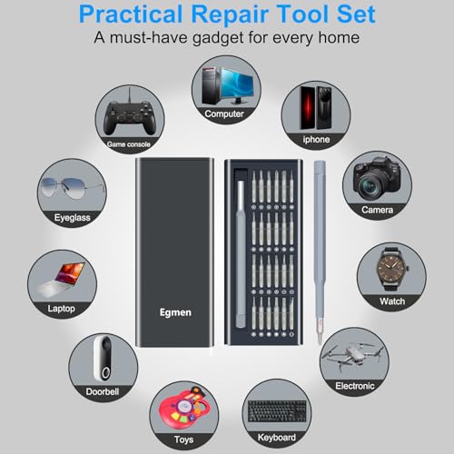 Egmen Precision Screwdriver Set, 25 in 1 Mini Magnetic Small Screwdriver Set Case for PC, Eyeglasses, Computer, Electronic, Watch Repair Kit with Phillips and Star Tiny Screw Driver - Image 6
