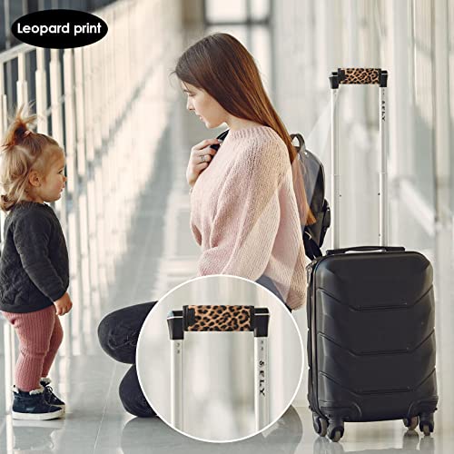 KINIVA Leather Luggage Handle Wrap 2 Pack Set,Luggage Identifiers Tags Markers for Luggage Suitcase,Travel Accessories(leopard-2pcs)4