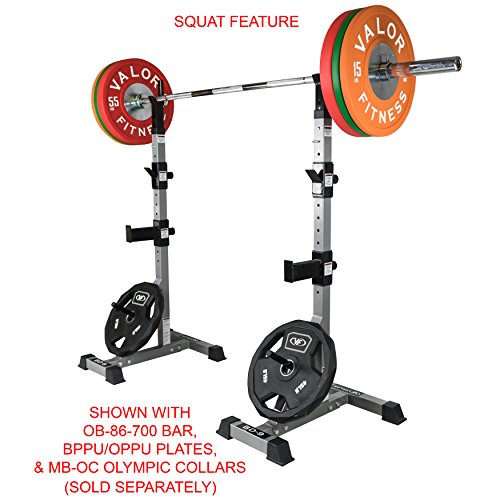 Valor Fitness BD-9 Independent Power Squat Stands with Adjustable Uprights, J-Hooks, Bar Catches, and Safety Catches