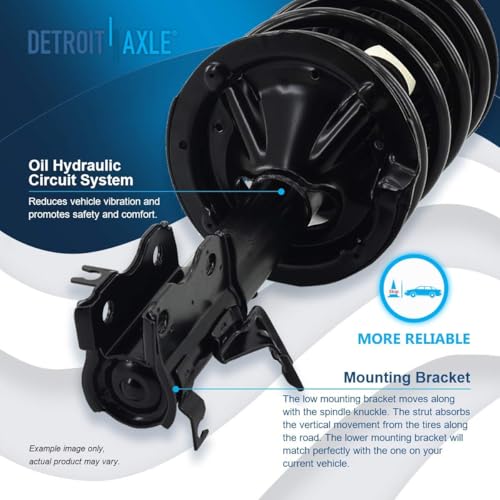 Image of Detroit Axle - 2.5L Front Knuckles Struts Kit for 2002-2006 Nissan Altima 2003 2004 2005 Knuckles with Wheel Bearing Hub Assembly Struts with Coil Spring Sway Bars Rear Shock Absorbers Replacement
