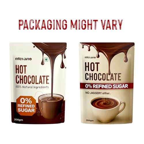 Image of Mevano Hot Chocolate Mix Powder, 200g | Refined SUGAR FREE | All Natural, REAL Cocoa without sugar, sweetened with Coconut Jaggery | Choco powder for Milk, Cold & hot shakes | No Preservatives