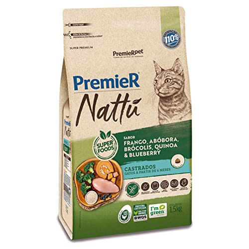 PremieR Pet Ração Premier Nattu Para Gatos Castrados Sabor Abóbor...