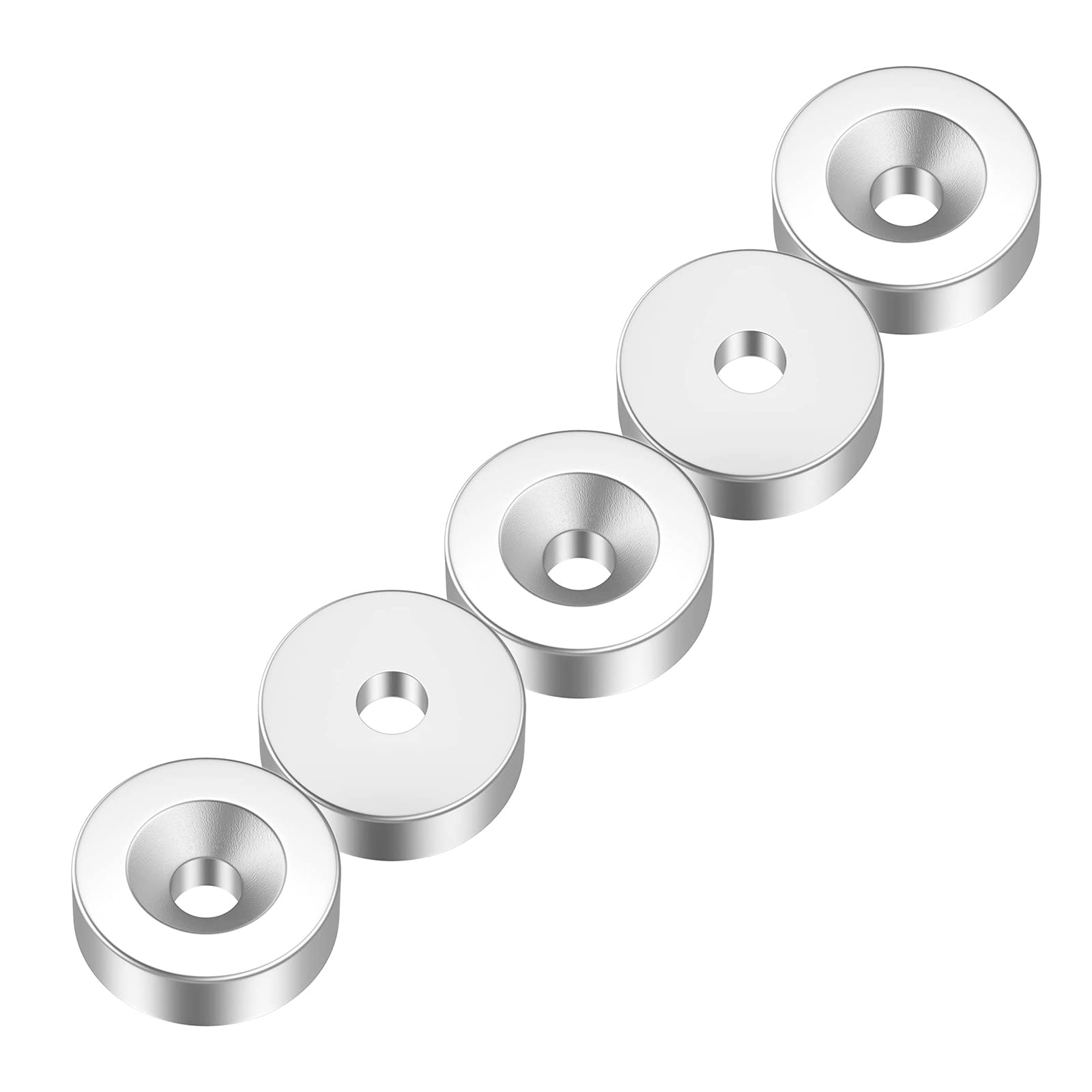 SKYPRO 5PCS Ring Hole Magnets, 20x5mm hole 5mm Strong Neodymium Magnets, Round Magnets For Arts Crafts Hobbies Whiteboard Fridge and Office