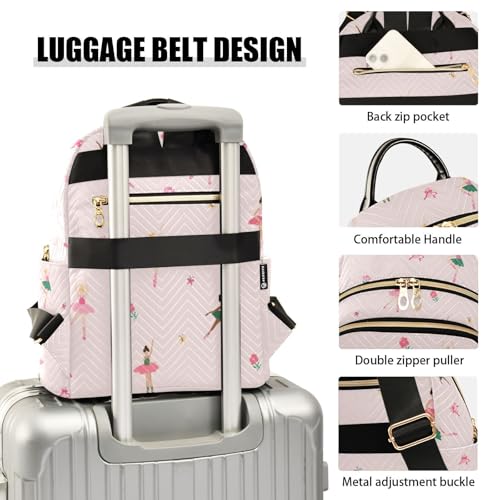 Image of Ballerina Quilted Backpack Purse for Women Fashion Small Backpack S | Shoulder Bag Travel Casual Daypack