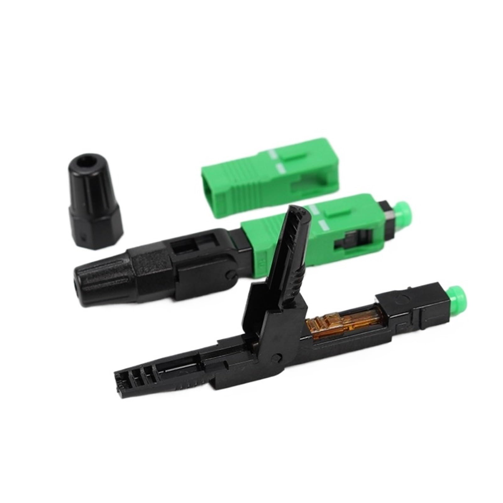Épisseur de Fibre Optique Adaptateur de Fibre Optique Rapide à Froid SC/APC, Assemblage sur site, 55 mm/60 mm, Perte d'insertion ≤ 0,3 DB, 100 pièces