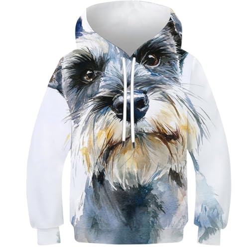 Sweat à capuche pour enfants cadeau idéal ado motif chien Schnauzer