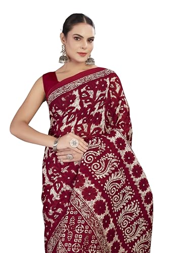 Image of TAMAIRA FASHION Mulmul Pure Cotton Saree For Woman Floral Batik Printed |Office Wear Daily Wear Sarees For Women Without Blouse Piece (Available in 16 Colours)