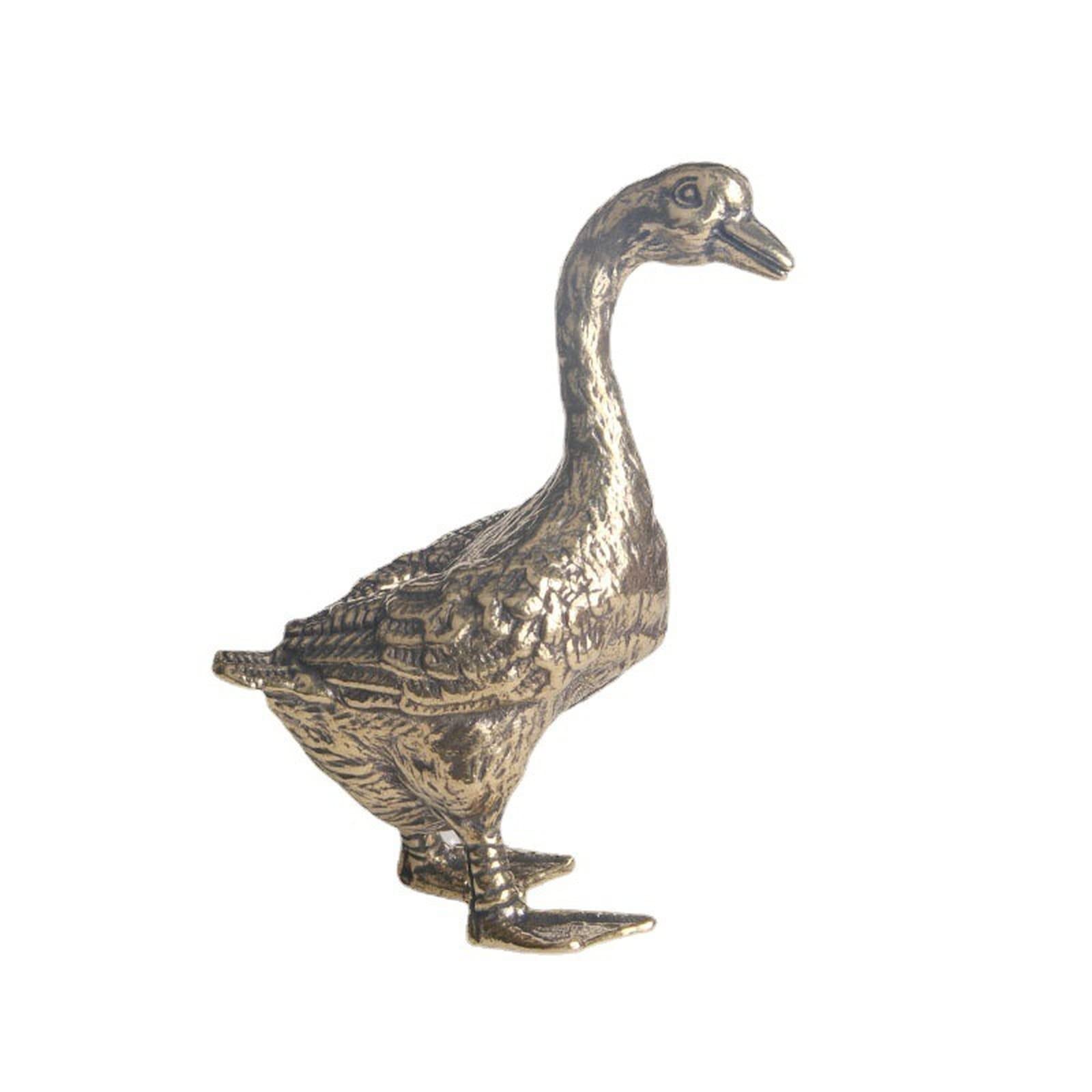 NGDFGR Solid Brass Goose Miniature Figurines,Animal Duck Statue Crafts Collection Desktop Small Ornament Home Sand Table Decor Accessories