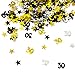 Oblique-Unique® 30. Geburtstag Jubiläum Konfetti Gold Silber Schwarz Sterne Tisch- Konfetti mit Spiegeleffekt - über 500 Stück