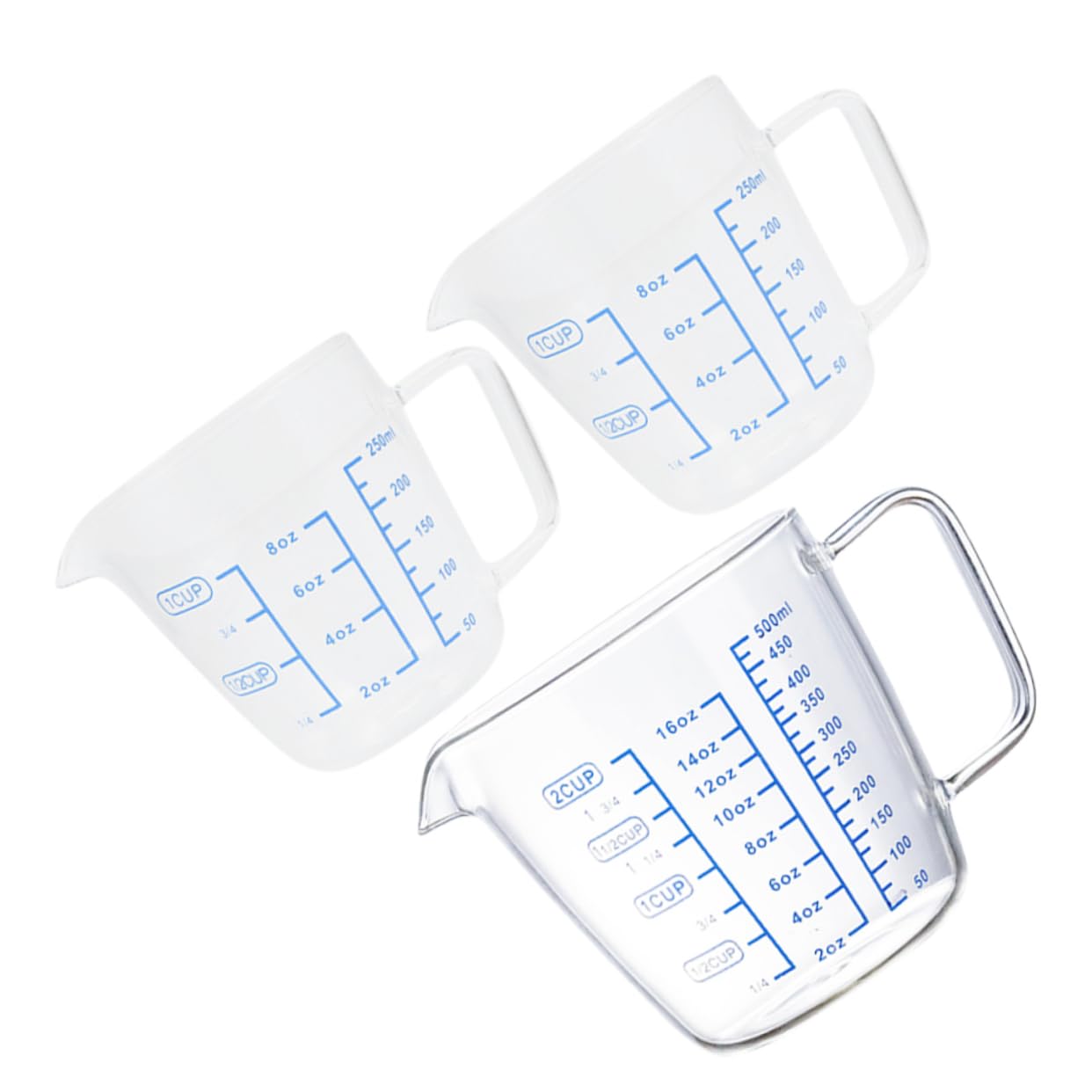 OUNONA 3 Uds Taza Medidora De Vidrio Recipiente Para Crema De Jarra De Cocina Jarra De Jarra De Jarra Pequeña Taza Medidora Taza Medidora De Vidrio Jarra De Vidrio Taza