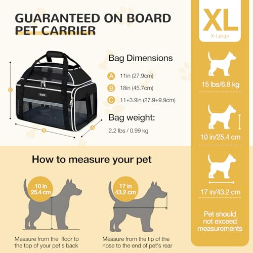 Image of Lekereise Top-Expandable Pet Carrier 18x11x11Inch Delta American United Airline Approved Soft Sided Underseat to 15lbs Travel Carriers for Small Dogs Cats with Locking Safety Zippers Anti-Scratch Mesh