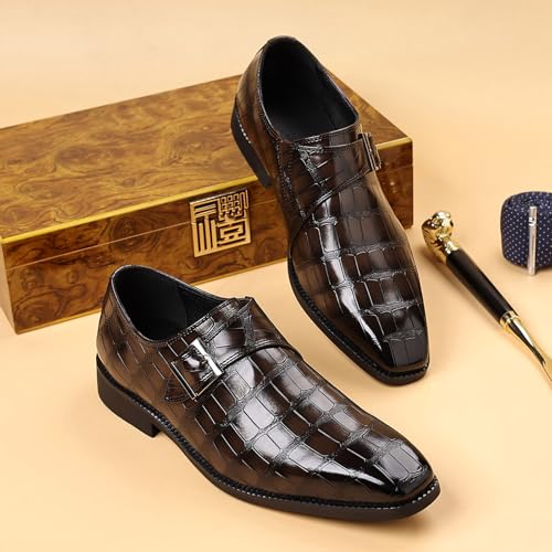 Mens Monk Strap Slip on Loafer PU Leather Oxford Formal Business Casual Comfortable Dress Shoes for Men3