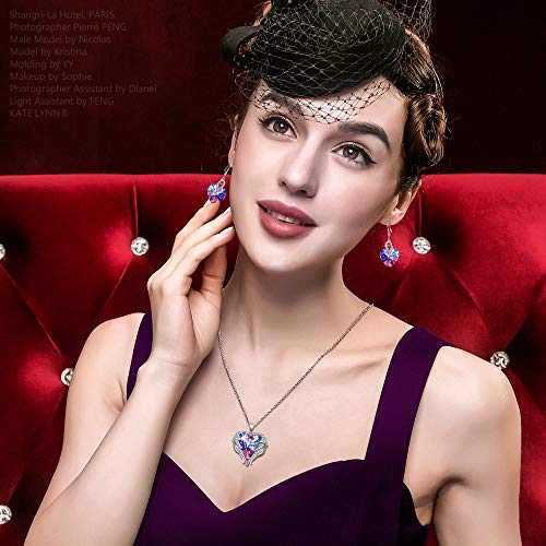 Kate Lynn Angel Wings 925 Sterling Silver Heart Earrings for Women, Packaged with Jewelry Box, Christmas Gift Birthday Gift Anniversary Jewelry Gift for Women, Symbol of Love, Beauty and Guardian4
