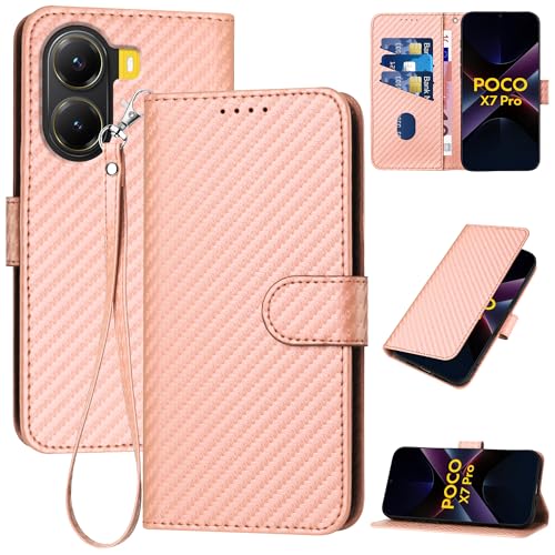 Gedurya Xiaomi POCO X7 Pro ケース 手帳型 POCO X7 Pro 5G スマホケース 炭素繊維ブレイドスタイル 肌触り良い シャオミ POCO X7プロ 携帯カバー マグネット開閉式 スタンド機能 軽量 薄型 POCO X7 P
