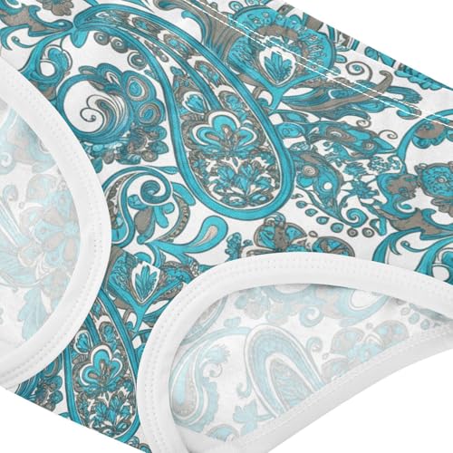 Blue Green Paisley Flroal Girls Underwear Toddlers 2t Cotton Cute Panties Girl Fun Print Undies Kids Briefs4