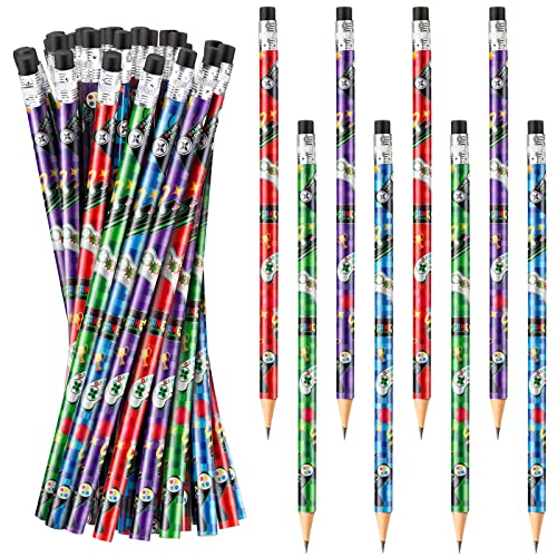 Blulu 36 Pcs Rainbow Pencils Bulk Birthday Party Favors Wooden Pencils with Erasers Graduation Gifts for Girls Boys Classroom School Office Home(Video Game)