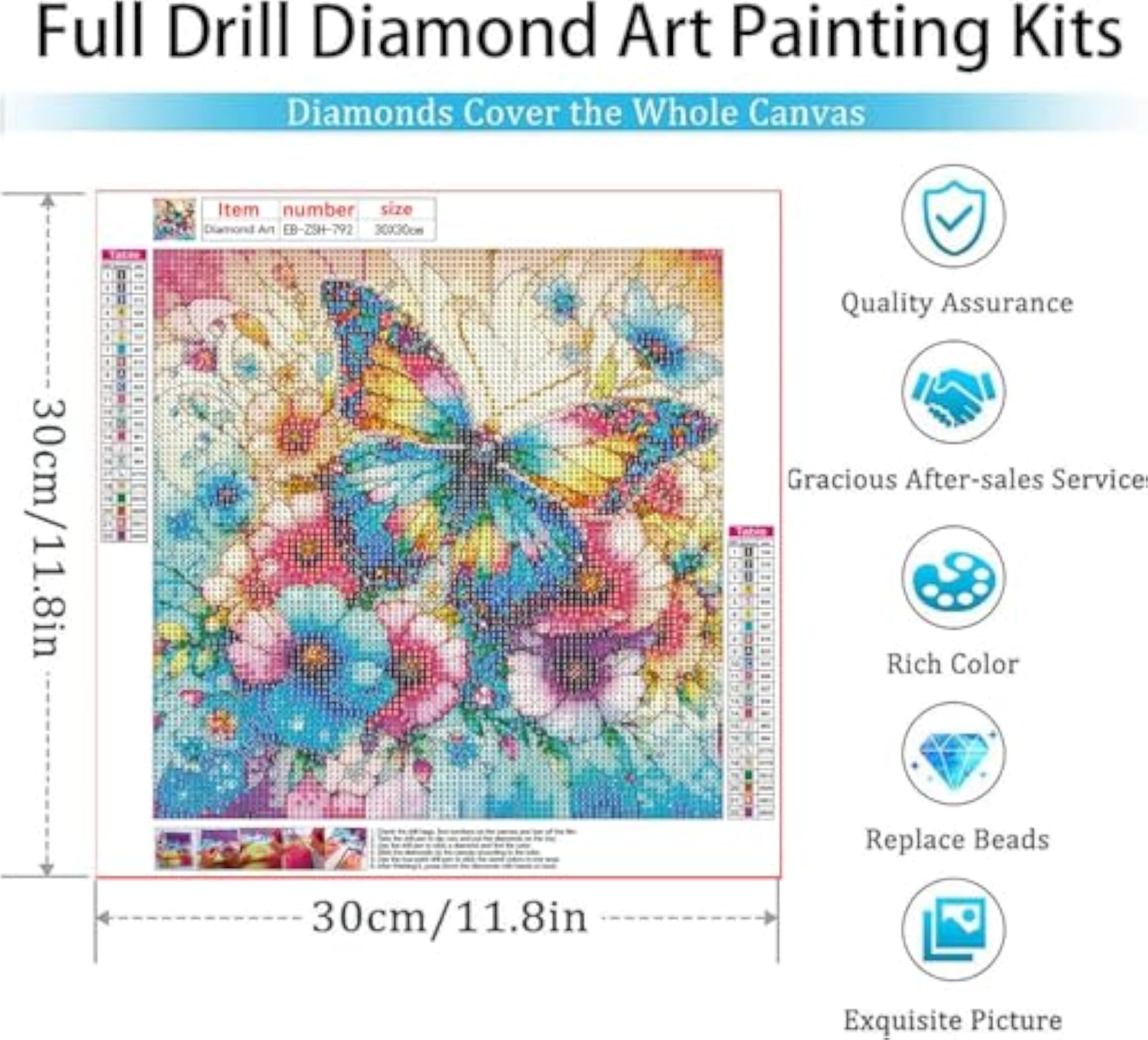 Butterfly and Flower 5D Diamond Painting Kit, Gift