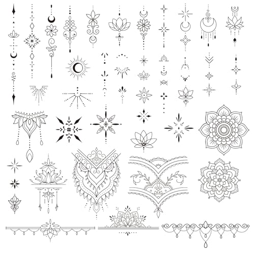 4 Blätter Temporäre Tattoos, Langanhaltend 2...