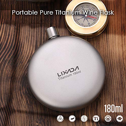 Frasco, Romacci Frasco de titânio à prova de vazamentos de 180 ml Frasco de vinho com álcool de uísq