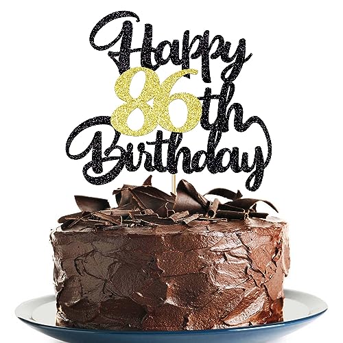 Image of 86th Happy Birthday cake topper happy birthday cake decoration 86th birthday party decoration gift plugin