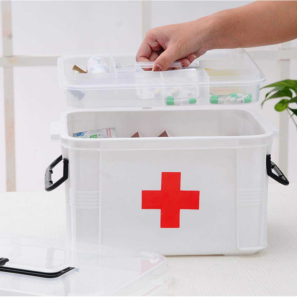 Scatola Porta Medicine Portatile In Alluminio Con Serratura – Kit Primo Soccorso 25x14x16 Cm, Impermeabile E Antiuerto, Con Maniglia E Scomparti Rimovibili