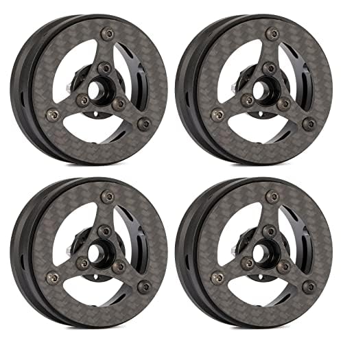 HooCrawler 1.9 Inch Carbon Fiber Wheel Rims for 1:10th RC Crawler LCG Chassis Capra SCX10 PRO TRX4 Cheater Rigs 1.9S DIY (4PCS C)