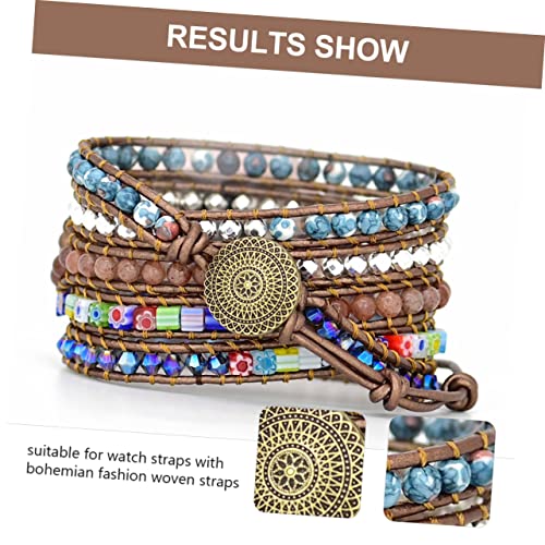 Correa tejida mu帽equeras relojes moda mujer pulsera cuentas bandas trenzadas hechas a mano 6