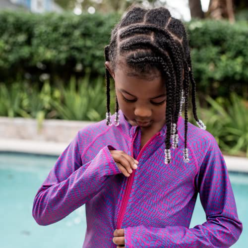 Image of SwimZip Girls' Long Sleeve Swim Dress Cover Up Swimsuit - UPF 50+ Sun Protection